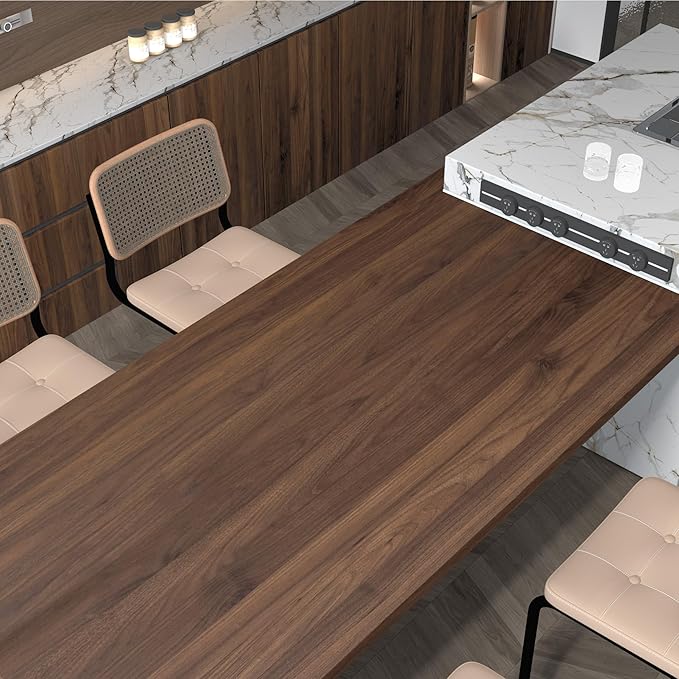 BOMENG Large Walnut Wood Wallpaper Peel and Stick Matte 32"x591" Dark Brown - Image 4