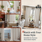 Lajode Navy Blue Plaid Linen Blackout Curtains - Image 8