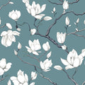 Laatse Vintage Floral Wallpaper Peel and Stick Blue Floral Contact Paper by Laatse
