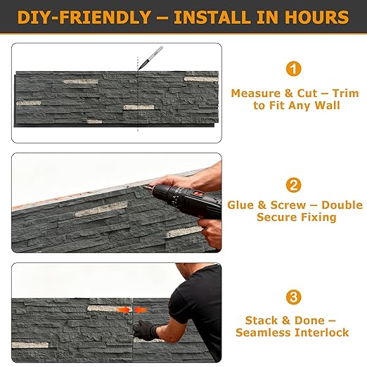 ROOMTEC 6-Packs Faux Stone Wall Covering Panels - Image 5