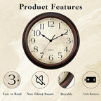 KECYET Wall Clock 10 Inch Battery Operated Silent Non-Ticking Analog Wall - Image 4