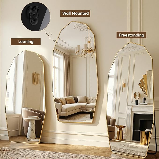 Antok Full Length Mirror, Free Standing Wall Mounted or Leaning Full Body Mirror - Image 7