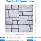 COMSTICKC 3D Faux Stone Wall Panel, Peel and Stick Tiles, Self-Adhesive PVC - Image 5
