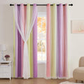 XiDi Curtains for Bedroom Decor, Rainbow Pink PurpleYellow34/96/1 by Addsomecolortolife