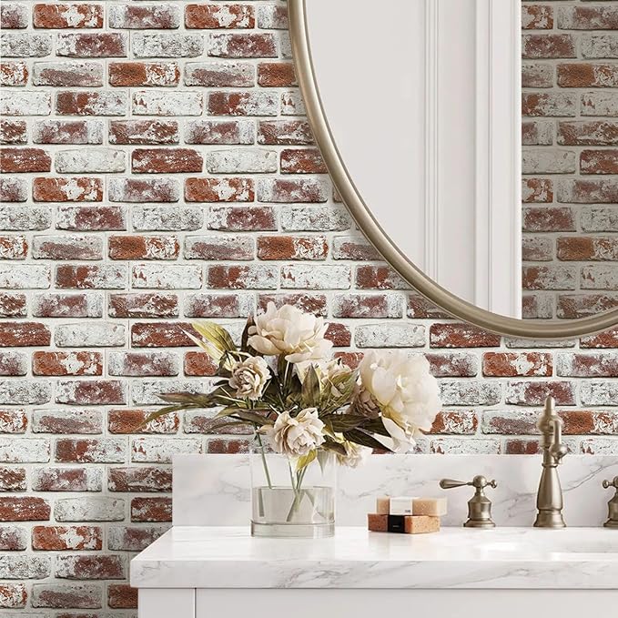 Commomy 10 Pcs 3D Brick Peel and Stick - Image 8