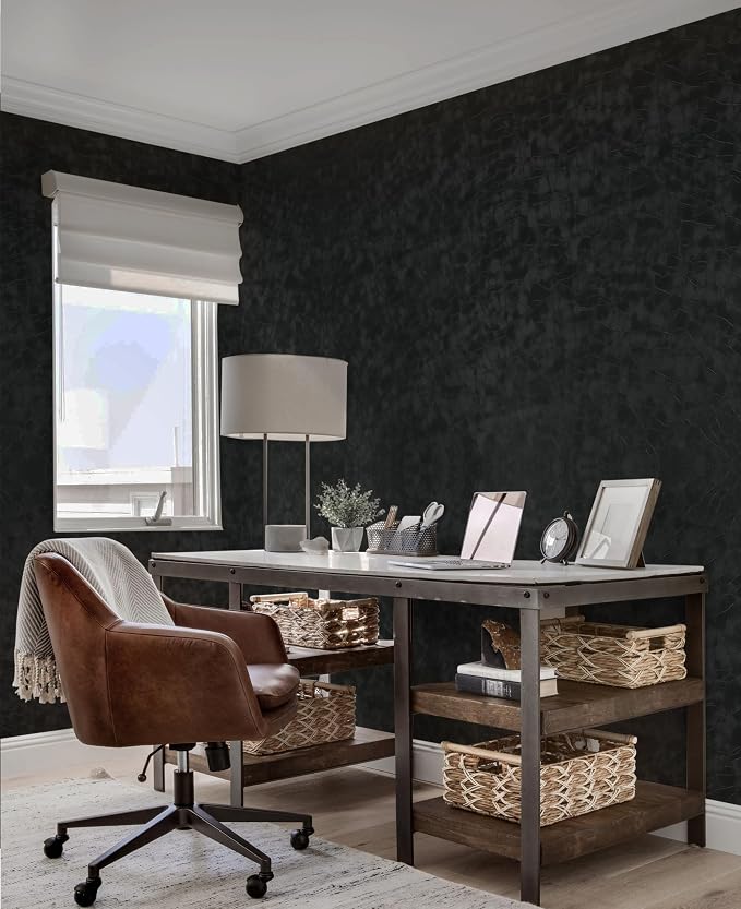 Yasinet Peel and Stick Wallpaper Black Removable Wallpaper Modern Black Contact - Image 7