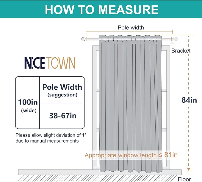 NICETOWN Patio Door Curtain Sound Blocking, Bedroom Privacy Room Divider - Image 5