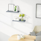 Love-KANKEI Floating Shelves Wall Mounted Set of 2, 17 Inch Rustic Wood Wall - Image 2
