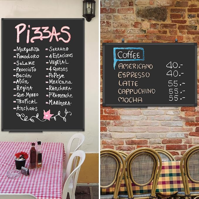 Lockways Magnetic Chalkboard 36 x 24 Inches, Aluminum Frame Large Blackboard - Image 2