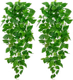 BLEUM CADE 2Pcs Fake Hanging Plants, 9 Branch Artificial Hanging Plant by BLEUMCADE