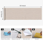 15.75"x787.4" Beige Grasscloth Wallpaper Peel and Stick Removable Textured Wall - Image 9