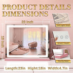 ROLOVE 23"x 18" Pink Vanity Mirror - Image 2