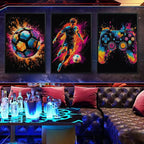 BGFCE Canvas Wall Art Poster Decor, Paintings Art Game Controller Color Splash - Image 4
