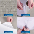 FunStick 24"x200" Grey Grasscloth Peel and Stick Wallpaper - Image 4