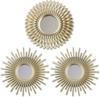 BONNYCO Gold Mirrors for Wall Pack of 3, Round Wall Mirrors Bedroom Room and by BONNYCO