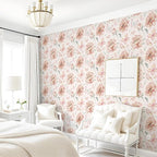 Safiyya Peel and Stick Wallpaper Floral Pink Wallpaper Pink Peony Contact Paper - Image 4