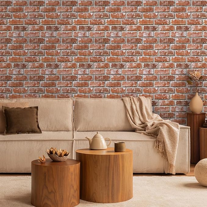 3D Peel and Stick Faux Brick Wall Panels 11.8" x 11.8" 10-Pack, Small - Image 10