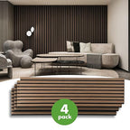 Art3d 4-Pack 12" x 93" Soundproof Wood Slat Panels, 31 sq.ft Acoustic Wall - Image 2