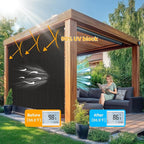 7'W x 6'H Black Patio Shades Roll up Outdoor Roller Shade Crank Wand Blind - Image 2