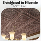 Art3d 12-Pack PVC Drop Ceiling Tiles, 2ft x 2ft, Rose Copper - Image 5