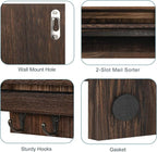 BTY Mail Holder for Wall, Wooden Mail Sorter - Image 4