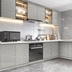 15.75"x787.4" Gray Grasscloth Wallpaper Peel and Stick Removable Textured Wall - Image 7