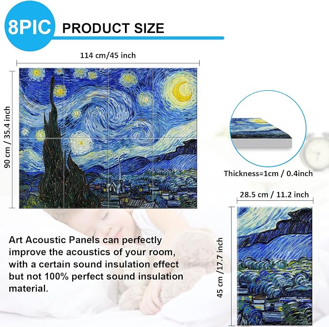 JBER Art Acoustic Panels, 45×36 Inches Acoustical Wall Panels, Sound Absorbing - Image 2