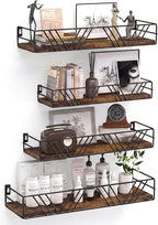 Floating Shelves for Wall, 4 Sets Rustic Wall Mounted Shelves by Unknown