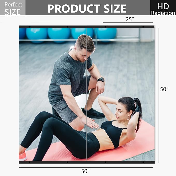 TRAHOME Home Gym Mirror for Wall, Glass Frameless Body Large Mirror for Home Gym - Image 2