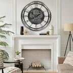 CLXEAST 28 Inch Large Industrial Moving Gear Wall Clock - Image 4