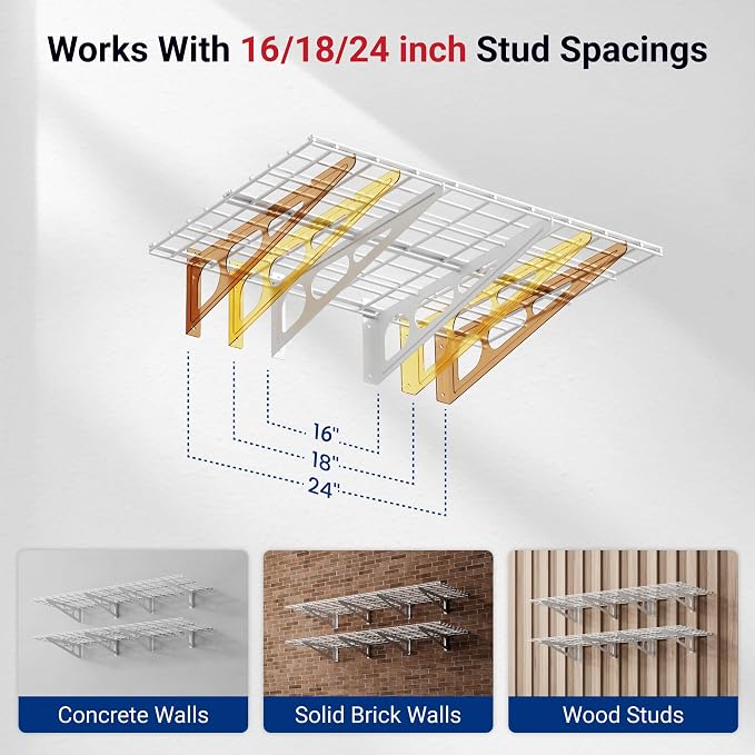 FLEXIMOUNTS 2-Pack 2x6ft Garage Shelving 24-inch-by-72-inch Heavy Duty Wall - Image 5