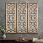 XIAOAIKA Hand Carved Boho Wood Wall Art - Image 7