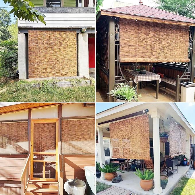 Outdoor Bamboo Blinds for Patio, Waterproof Reed Shades, Privacy Sun Shades - Image 5