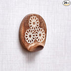 IndianShelf 6 Lb- 24 Pieces Decorative Wood Adhesive Wall Hooks–Boho Peel and by IndianShelf