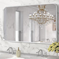 Brushed Nickel Bathroom Wall Mirror, Tempered Glass, Shatter Proof, Hangs by Minuover