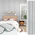 White/Grey Wood Slat Panels for Interior Wall Decor Self Adhesive Textured 3D by STICKEEP