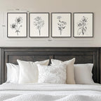 Framed Black and White Floral Wall Art by Cuspin