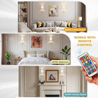 DORESshop Battery Operated Wall Sconce Set of 2, Wireless Wall Light Easy to - Image 7