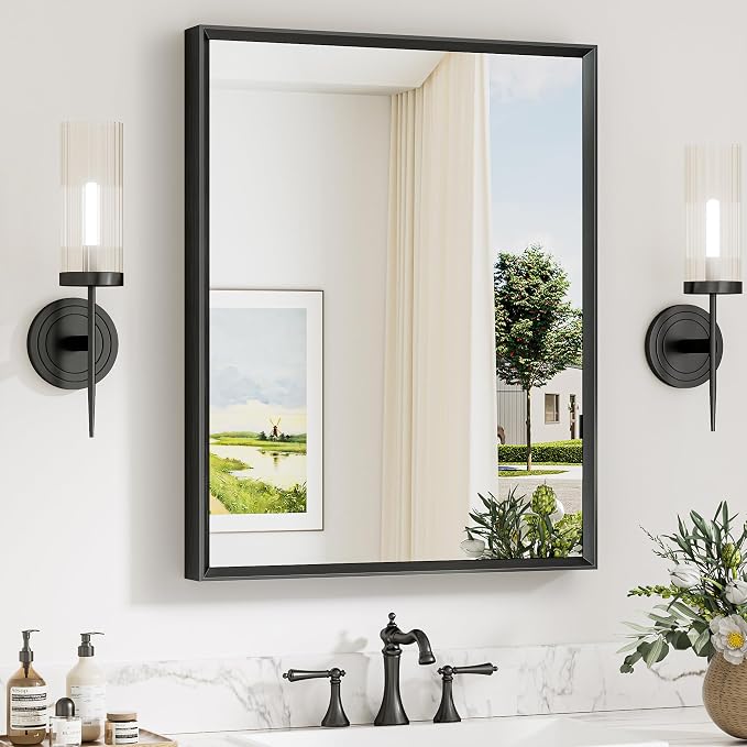 Keonjinn 24 x 30 Inch Black Bathroom Mirrors by Keonjinn