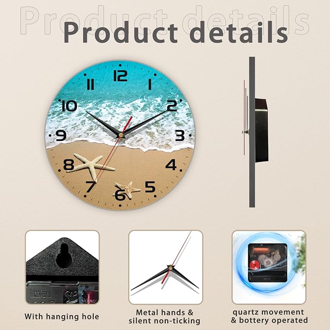 Starfish On A Beach Sand Wall Clock - Image 3