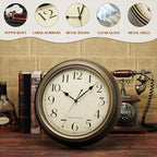 Plumeet Small Metal Wall Clock, Arabic Numerals, Battery Operated - Image 3