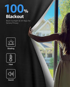 Sumobaby Blackout Curtains Portable 15"x40", NoDrill Black Out Window Cover - Image 2