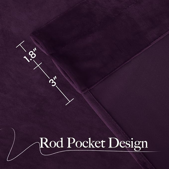NICETOWN Purple Velvet Curtains 90 inch Long - Image 5