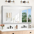 30x55 Silver Bathroom Mirror, Brushed Silver Rectangular Mirror by WelcometoCIVENO
