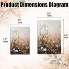CHTEXA Wildflower Wall Art Canvas Set of 3, Rustic Neutral Botanical Prints - Image 3