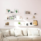 White Floating Shelves for Wall Decor, Wall Mounted Wood Storage Shelf for - Image 6