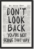 Framed Retro Newspaper Wall Art Trendy Black and White Poster Dont Look Back by Unknown