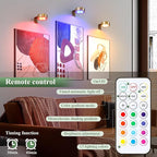 4-Pack Picture Light Battery Operated Painting Lights, 13 Color RGB Magnetic - Image 6