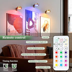 2-Pack Picture Light Battery Operated Painting Lights, 13 Color RGB Magnetic - Image 6