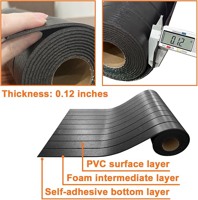 YLL YLL PVC Slat Wall Panel Peel and Stick 118"x 15.7" Faux Black Wood Grain - Image 7